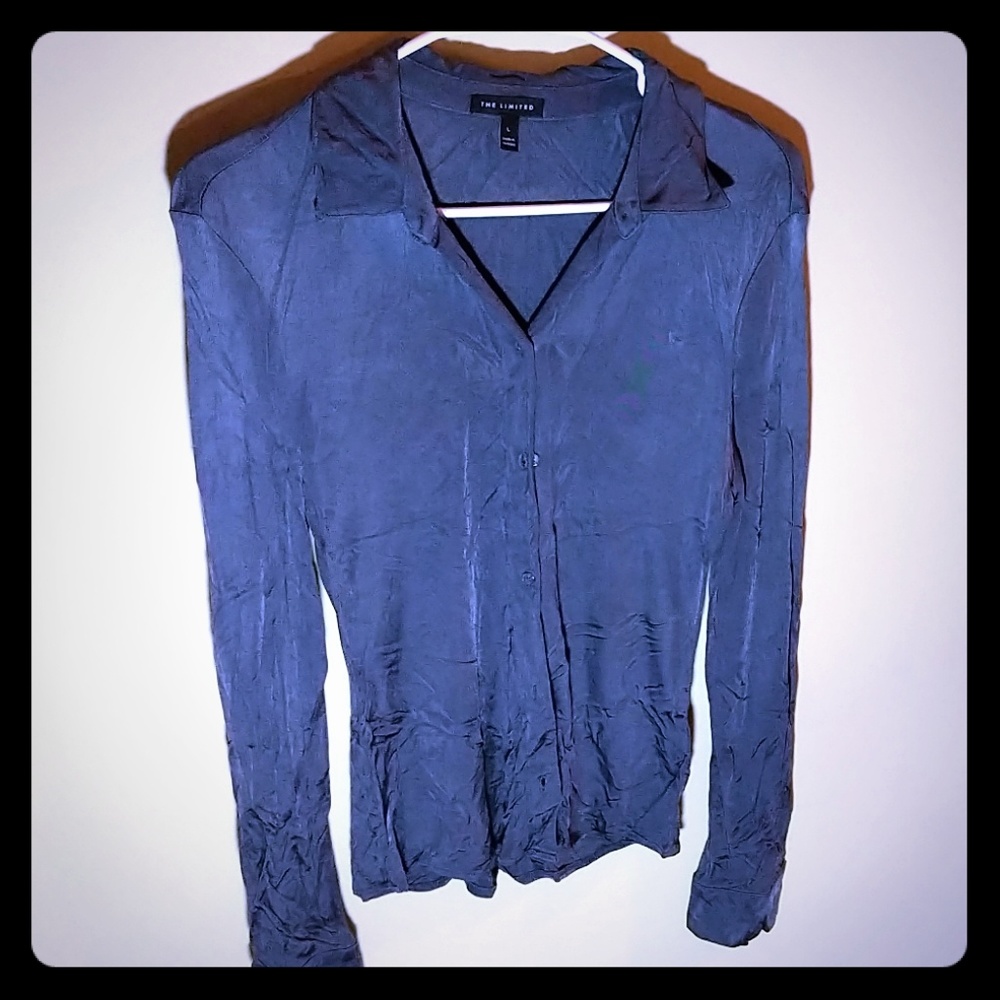 Women's Satin button down collared shirt